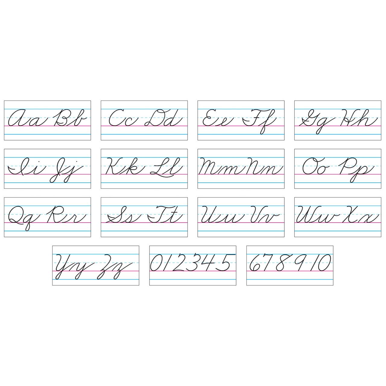 Trend Enterprises® Basic Alphabet Zaner-Bloser Cursive Bulletin Board Set